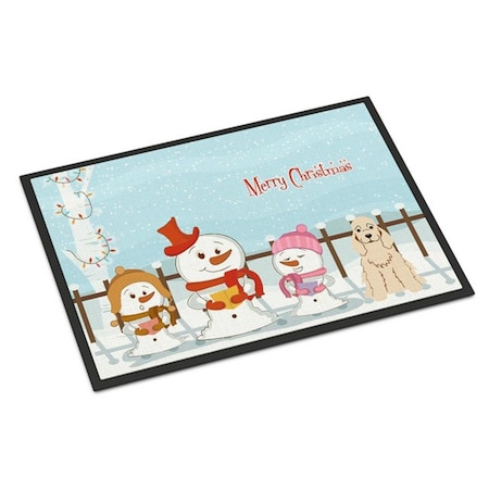 Carolines Treasures Merry Christmas Carolers Cocker Spaniel Buff Indoor or Outdoor Mat, 18 x 0.25 x 27 in. BB2425MAT